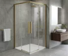Zuhanyajtó, Sapho Gelco Luxor Gold tolóajtó sarokbelépős kabinhoz, 80 cm, matt arany GU2180G