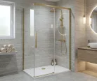 Fix fal, Sapho Gelco Luxor Gold oldalfal, 80 cm, matt arany GU5680G