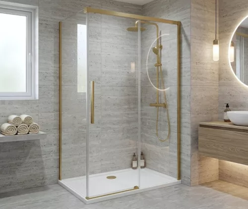 Fix fal, Sapho Gelco Luxor Gold oldalfal, 80 cm, matt arany GU5680G