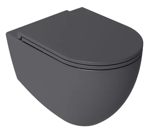 WC, Sapho Isvea Infinity Rimless fali wc 36,5x53 cm, antracit 10NF02005-2C
