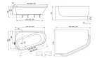 Kád, Ravak ARC 150x105 fehér, balos CF31000000