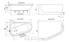 Kád, Ravak ARC 160x105 fehér, balos CF51000000