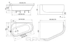 Kád, Ravak ARC 160x105 fehér, jobbos CF61000000