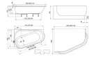 Kád, Ravak ARC 170x105 fehér, balos CF71000000