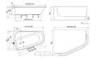Kád, Ravak ARC 170x105 fehér, jobbos CF81000000