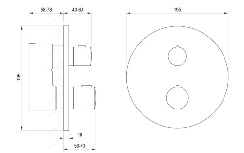 Falba süllyesztett csaptelep, Ravak Spring termosztatikus, 3 utas, R-boxhoz, matt fehér X070576