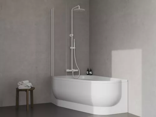 Zuhanyszett, Ravak Spring termosztátos zuhanyoszlop zuhanyszettel, matt fehér X070580