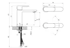 Mosdó csaptelep, Ravak Chrome II mosdó csaptelep 175 mm, szálcsiszolt grafit X070657