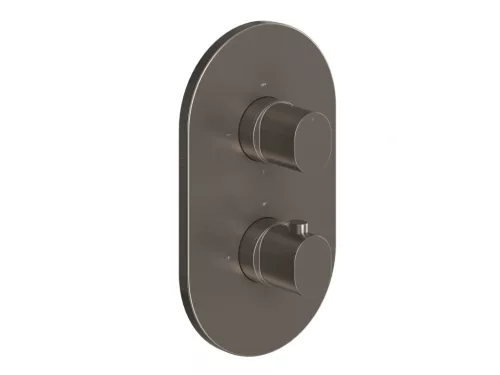 Falba süllyesztett csaptelep, Ravak Chrome II 2 utas, termosztátos, szálcsiszolt grafit X070666