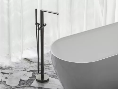 Kádtöltő csaptelep, Ravak Chrome II padlón álló kádtöltő csaptelep, szálcsiszolt grafit X070667
