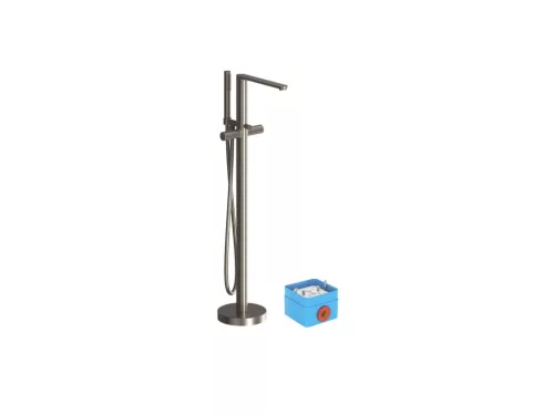 Kádtöltő csaptelep, Ravak Chrome II padlón álló kádtöltő csaptelep, szálcsiszolt grafit X070667