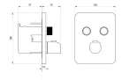 Falba süllyesztett csaptelep, Ravak Flat 2 utas, termosztátos csaptelep, króm X070747