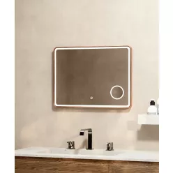   Tükör, Wellis Cadiz tükör, brushed rose gold 80x60 cm WB00589
