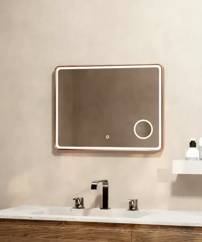 Tükör, Wellis Cadiz tükör, brushed rose gold 80x60 cm WB00589