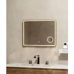 Tükör, Wellis Cadiz tükör, brushed gold 80x60 cm WB00588