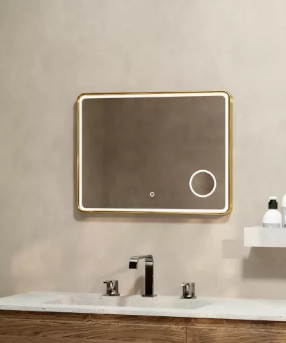 Tükör, Wellis Cadiz tükör, brushed gold 80x60 cm WB00588
