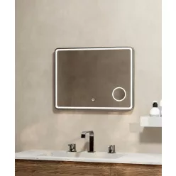   Tükör, Wellis Cadiz tükör, brushed gun metal grey 80x60 cm WB00587