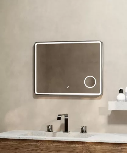 Tükör, Wellis Cadiz tükör, brushed gun metal grey 80x60 cm WB00587