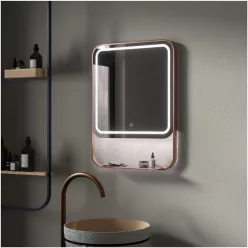   Tükör, Wellis Alicante tükör, brushed rose gold 60x80 cm WB00592