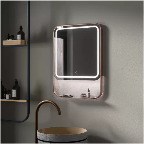 Tükör, Wellis Alicante tükör, brushed rose gold 60x80 cm WB00592