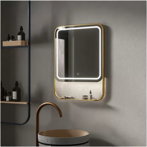 Tükör, Wellis Alicante tükör, brushed gold 60x80 cm WB00591