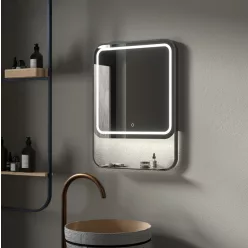   Tükör, Wellis Alicante tükör, matt fekete 60x80 cm WB00590