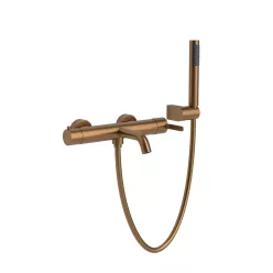   Kádtöltő csaptelep, Wellis Altona kádtöltő csaptelep zuhanyszettel, brushed rose gold ACS0416