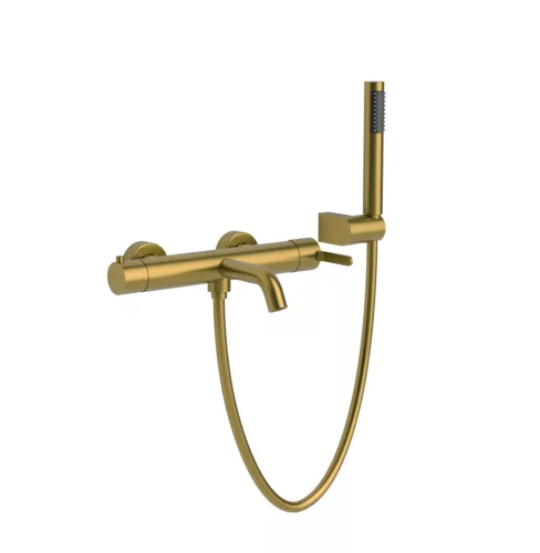 Kádtöltő csaptelep, Wellis Altona kádtöltő csaptelep zuhanyszettel, brushed gold ACS0415