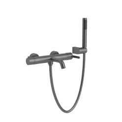   Kádtöltő csaptelep, Wellis Altona kádtöltő csaptelep zuhanyszettel,brushed gun metal grey ACS0414