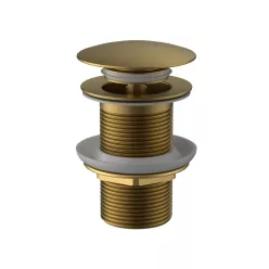   Lefolyó, Wellis mosdó lefolyó, click-clack, túlfolyó nélküli mosdókhoz, brushed gold WF00204