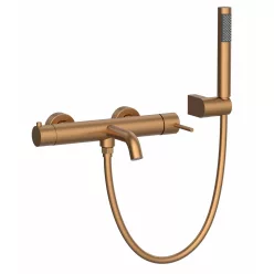   Kádtöltő csaptelep, Wellis Vito kádtöltő csaptelep zuhanyszettel brushed rose gold ACS0428