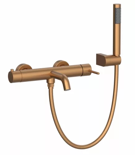 Kádtöltő csaptelep, Wellis Vito kádtöltő csaptelep zuhanyszettel brushed rose gold ACS0428