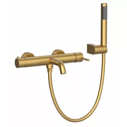   Kádtöltő csaptelep, Wellis Vito kádtöltő csaptelep zuhanyszettel brushed gold ACS0427