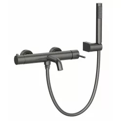   Kádtöltő csaptelep, Wellis Vito kádtöltő csaptelep zuhanyszettel brushed gun metal grey ACS0426
