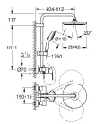 Zuhanyszett, Grohe Tempesta System 250 keverőcsaptelepes zuhanyrendszer 26673001