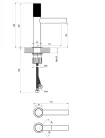 Mosdó csaptelep, Ravak Revers RV Grid mosdó csaptelep 220 mm, grafit X070686