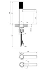 Mosdó csaptelep, Ravak Revers RV Grid mosdó csaptelep 220 mm, champagne X070699
