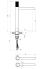 Mosdó csaptelep, Ravak Revers RV Grid mosdó csaptelep 375 mm, rozsdamentes acél X070676