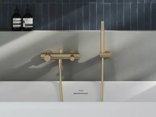 Kádtöltő csaptelep, Ravak Revers RV Grid  kádtöltő, zuhanyszett nélkül, champagne X070702