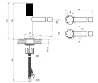 Bidé csaptelep, Ravak Revers RV Grid bidé csaptelep 190 mm, matt fekete X070685