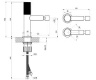 Bidé csaptelep, Ravak Revers RV Grid bidé csaptelep 190 mm, rozsdamentes acél X070679