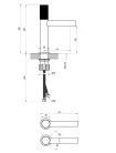 Mosdó csaptelep, Ravak Revers RV Craft mosdó csaptelep 220 mm, matt fekete X070757