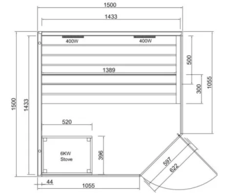 Szauna, Sanotechnik Glacier XL infra-és finn szauna, 2-3 személyes FK75200