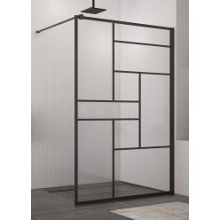 Walk-in, Aqualife BR-7008E 120x200 fekete zuhanyfal AKCIÓ