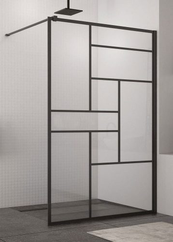 Walk-in, Aqualife BR-7008E 120x200 fekete zuhanyfal AKCIÓ