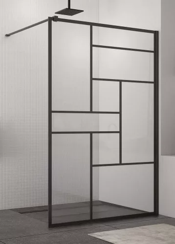 Walk-in, Aqualife BR-7008E 120x200 fekete zuhanyfal AKCIÓ